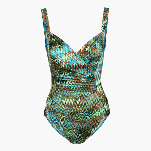 Maillot de bain en zigzag bleu, vue avant