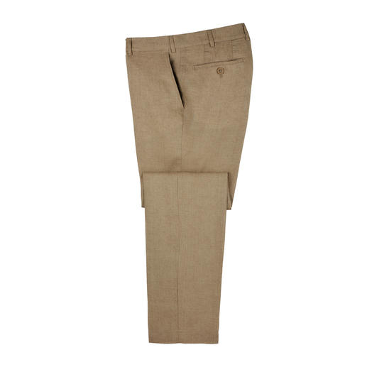 Pantalon en lin Seidra En Autriche, la marque Seidra fabrique un lin aéré, adapté aux pantalons d’affaires.