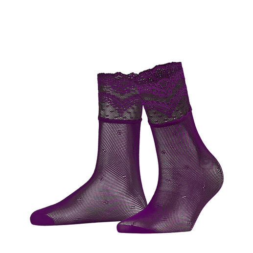 Socquettes en dentelle Falke Les chaussettes en nylon décorées. Nos favorites : celles du spécialiste allemand de la bonneterie Falke.