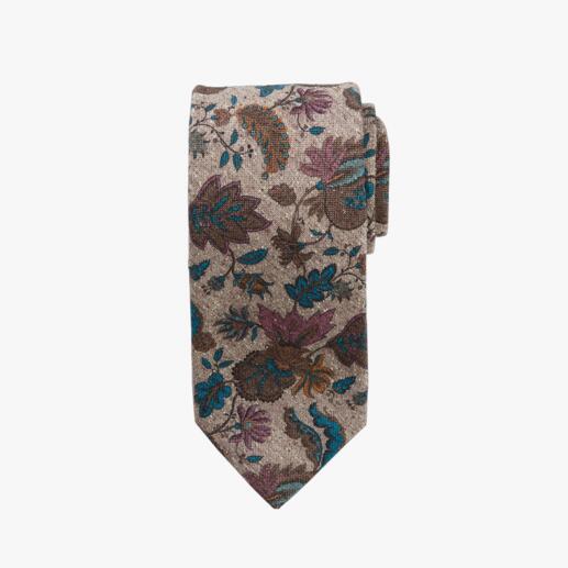 Cravate florale en tweed Ascot Imprimé floral sur tweed de soie : motif et matière rendent cette cravate si intéressante.