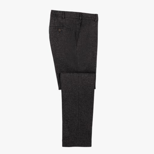 Pantalon en feutre fin anthracite, taille 25, posé à plat sur fond blanc.