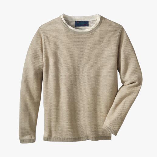 Pull climatique en lin Carbery Doublement aéré : un tricot en pur lin avec pores climatiques supplémentaires. De Carbery.