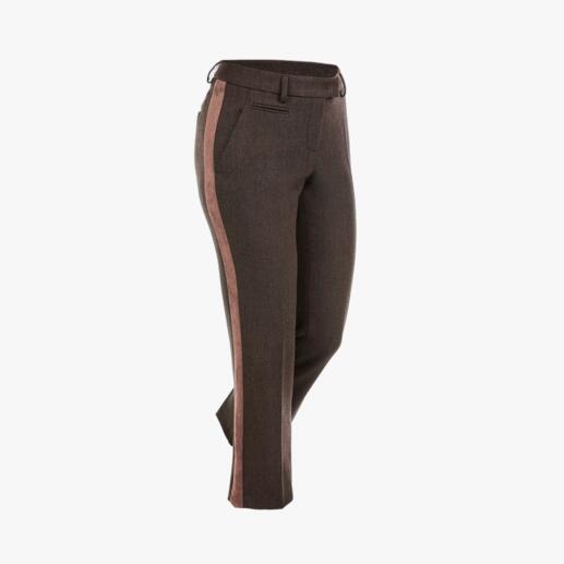 Pantalon à galon Seductive « Blended Wool », brun Doux et non grattant, agréablement extensible, néanmoins résistant et lavable en machine.