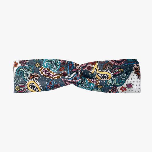 Bandeau en soie Roeckl en paisley vert, tordu