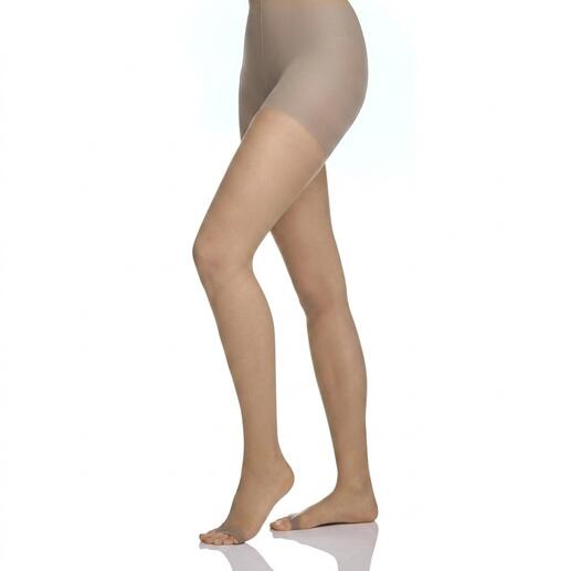 Collants peep toe MAGIC® en couleur chair, vue de profil.