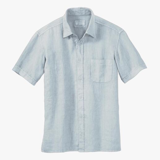 Chemise en lin vintage Dorani bleu clair, taille 48.