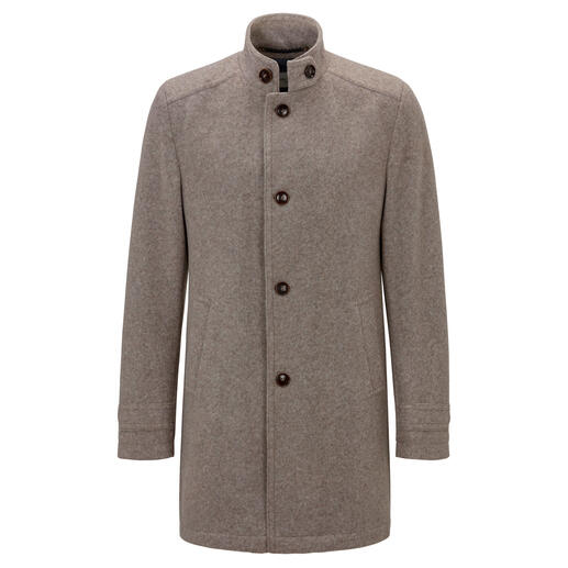 Manteau en jersey bouilli Carl Gross Doux et chaud comme un manteau en loden classique. Mais beaucoup plus léger, plus confortable et moins froissable.