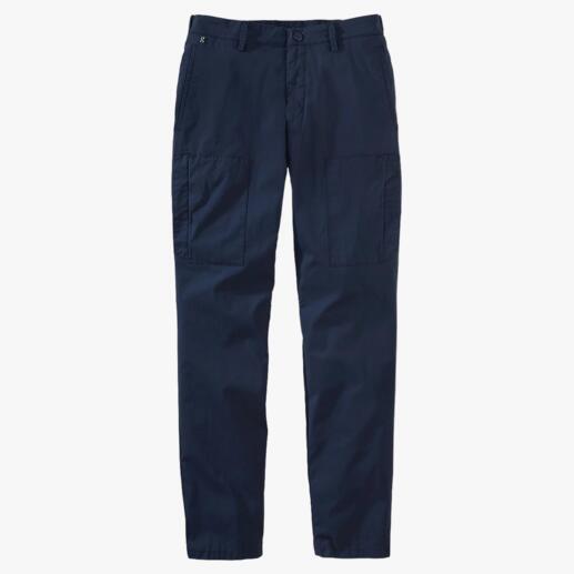 Pantalon cargo Zero-Gravity bleu marine, taille 50, avec deux poches latérales et deux poches arrière.