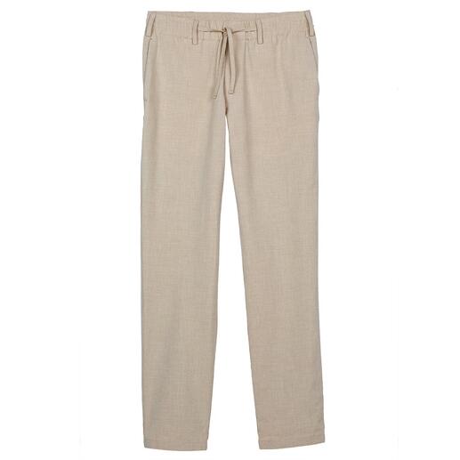 Pantalon Calorão Fabriqué à partir de seersucker de lin frais. Par fortes chaleurs, vous resterez bien au frais.