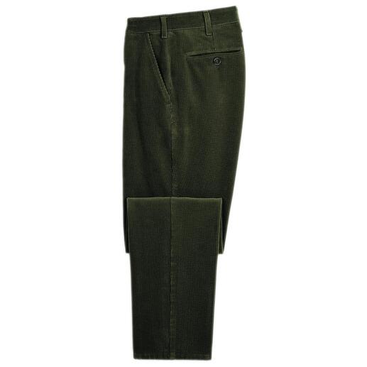 Pantalon en velours côtelé olive foncé avec poche