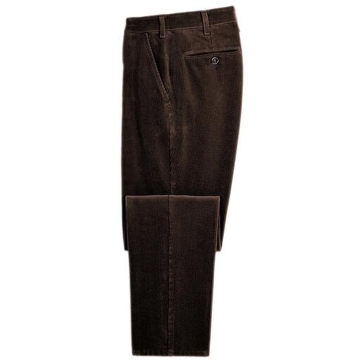 Pantalon en velours côtelé marron foncé de Kindermann, taille 25, avec poche sur le côté.