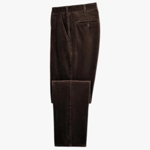 Pantalon en velours côtelé marron foncé de Kindermann, taille 25, avec poche sur le côté.