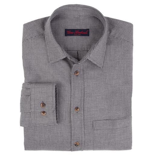 Chemise en flanelle de cachemire, motif Vichy Rare et exceptionnelle : la chemise d’hiver dans le cachemire le plus fin.