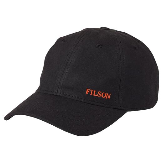 Casquette Filson Tin-Cloth en noir avec logo brodé.