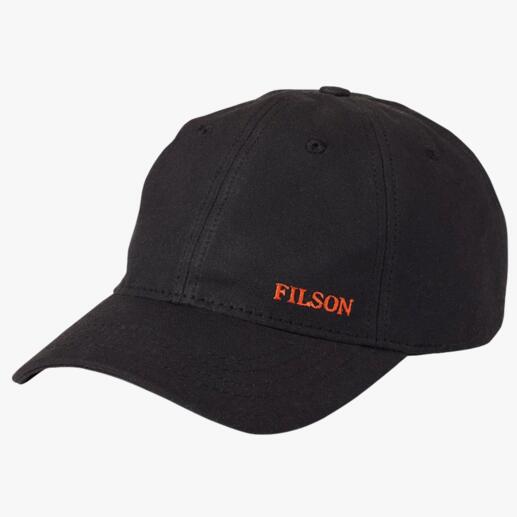Casquette Filson Tin-Cloth en noir avec logo brodé.