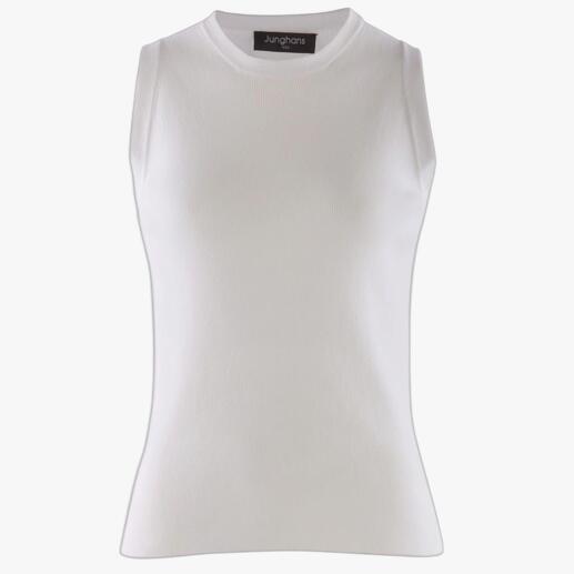 Top blanc sans manches en matériau Deocell.