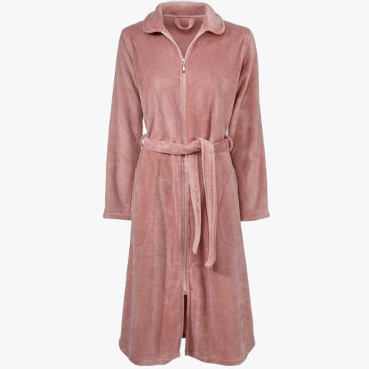 Peignoir Couture Aussi pratique quʼun peignoir classique. Élégant et stylé comme une pièce couture. Robe de bain Couture rose, vue de face sur un fond blanc.
