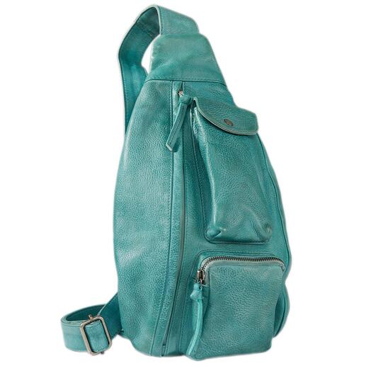 Crossbody Bag Anokhi, Turquoise Le sac à bandoulière de la marque tendance munichoise Anokhi est un véritable organisateur.