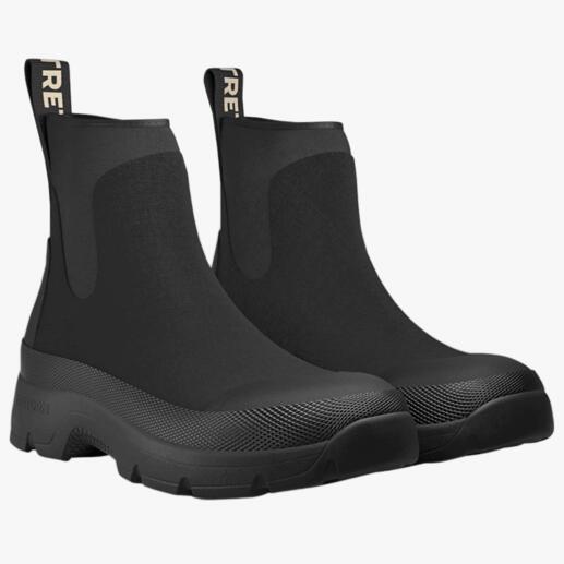 Chelsea néoprène Tretorn Confortable, résistante aux intempéries et indéniablement élégante : la chelsea en néoprène. Bottes Chelsea en néoprène noires Tretorn avec empiècement élastique.