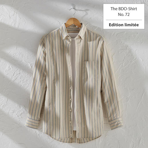 The BDO Shirt, Limited Edition No. 72 Redécouvrez une bonne vieille amie. Et oubliez qu’une chemise doit être repassée.