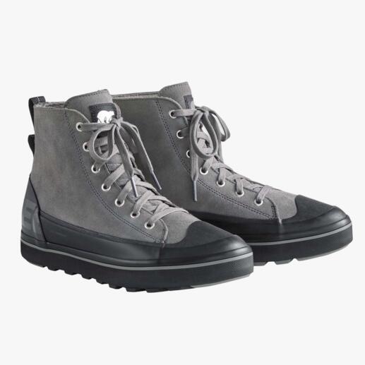 Baskets de basket-ball étanches Sorel grises et argentées, taille 42, avec lacets et semelle en caoutchouc