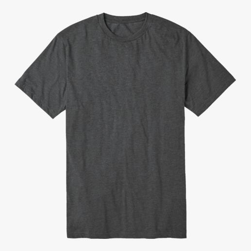 T-shirt anthracite mélangé sur fond blanc.