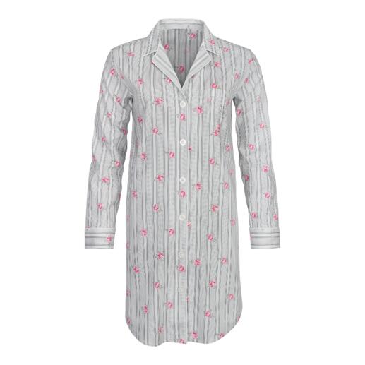 Chemise de nuit Ralph Lauren Flowers au design rayé avec broderie de fleurs