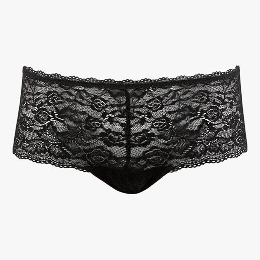 Slip noir St.-Tropez en dentelle Aubade Dessous, taille 36.