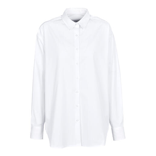 Chemise oversize basique blanche en taille 34 avec col et boutons.
