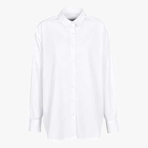 Chemise oversize basique blanche en taille 34 avec col et boutons.