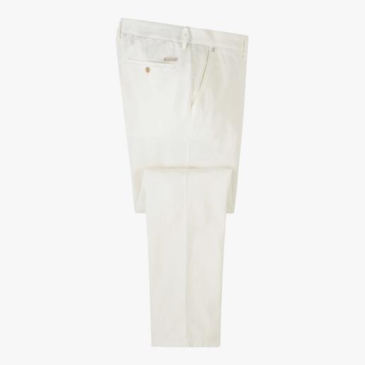 Chino clair en écru avec étiquette latérale.
