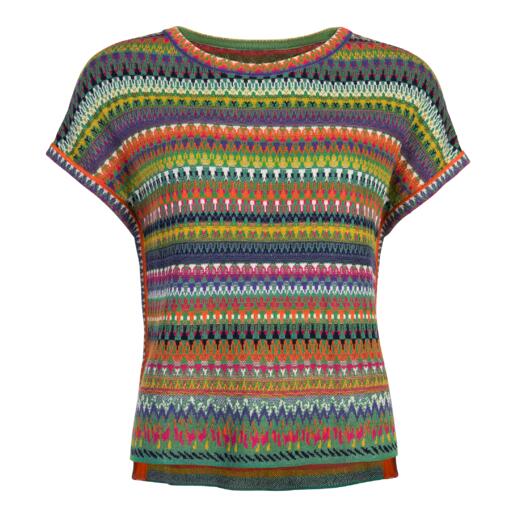 Chemise boxy jacquard IVKO à rayures colorées.