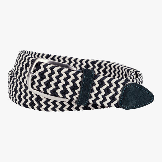 Ceinture élastique pour homme en navy et crème