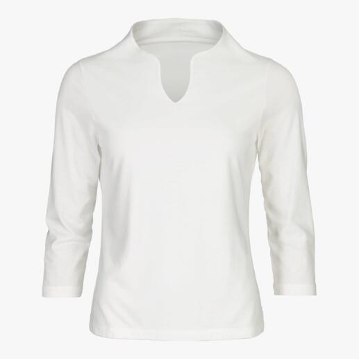 Shirt coton/modal idéal sous un blazer En mélange coton/modal doux, avec encolure discrète et col raffiné.