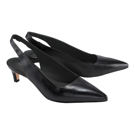 Sling-pumps noirs de Lorena Paggi, vue de face