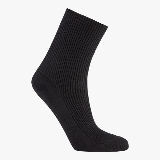 Chaussette en bambou noire avec texture côtelée
