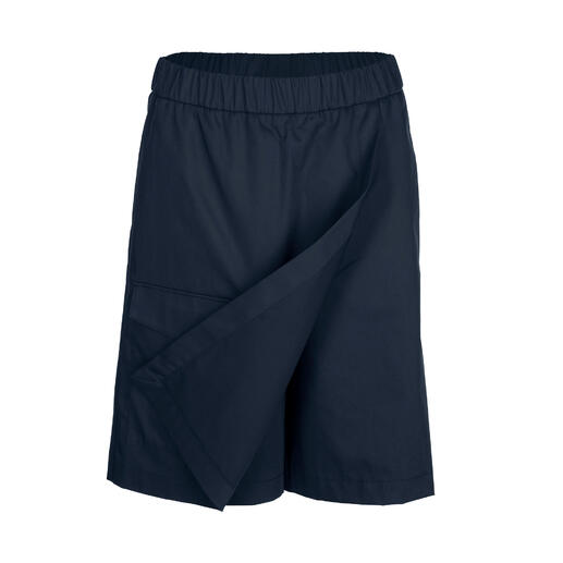 Jupe-bermuda cargo Gardeur en bleu marine avec un design asymétrique.