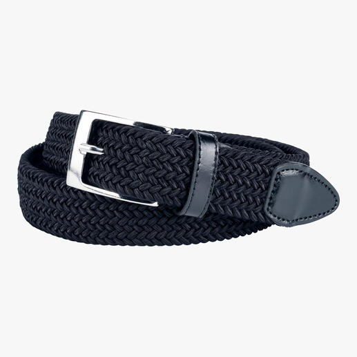 Ceinture élastique noire avec boucle argentée