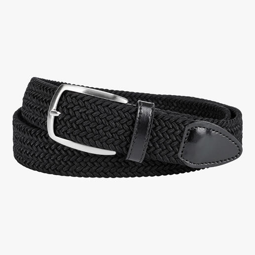 Ceinture élastique noire avec une boucle argentée