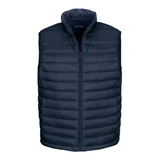 Gilet en duvet léger marine avec fermeture éclair