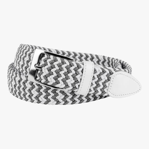 Ceinture élastique blanche/grise avec boucle en métal