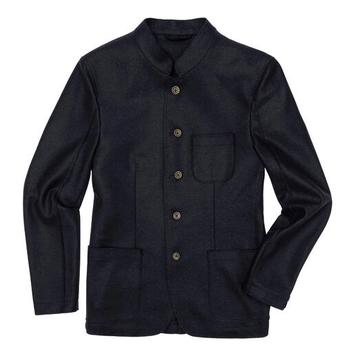 Veste casual Lodenfrey noire avec des boutons et des poches.