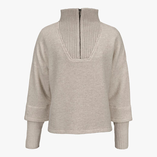 Pull en laine bouilie double-face Stapf Réchauffant et pourtant toujours frais : le pull en laine bouillie avec finition double-face innovante.