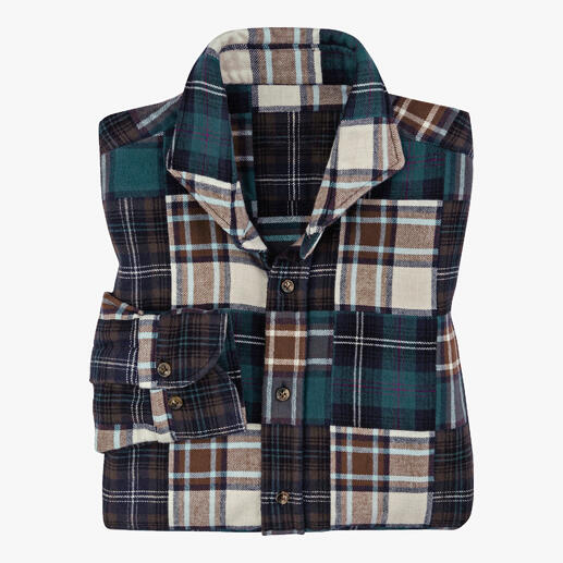 Chemise en flanelle Patchwork DU4 Idéale également comme surchemise chaude : le rare « poids lourd » parmi vos chemises en flanelle.