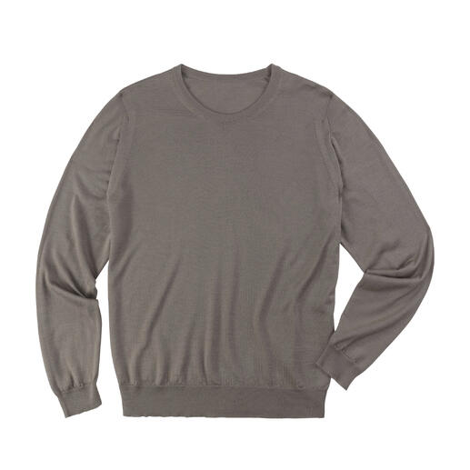 Pull John Smedley taupe, vue de face