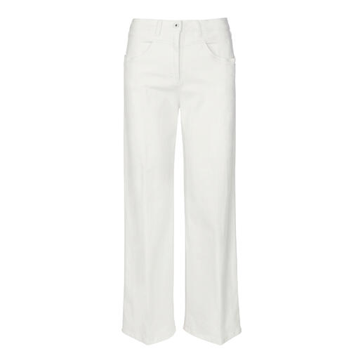 Pantalon large blanc de RAPHAELA BY BRAX, vue avant avec poches latérales.