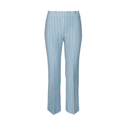 Pantalon à rayures bleu de Seductive, vue avant.