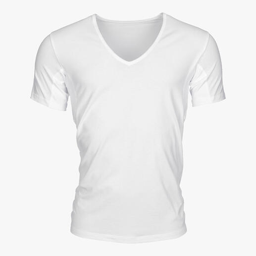 T-shirt V blanc pour hommes de FALKE Daily Climate Control.