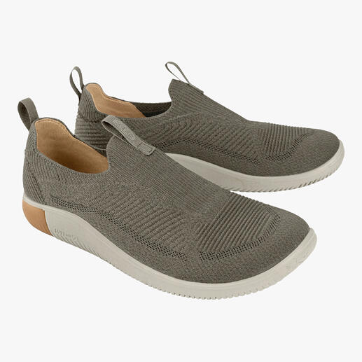 Baskets en tricot gris-vert KEEN® de face