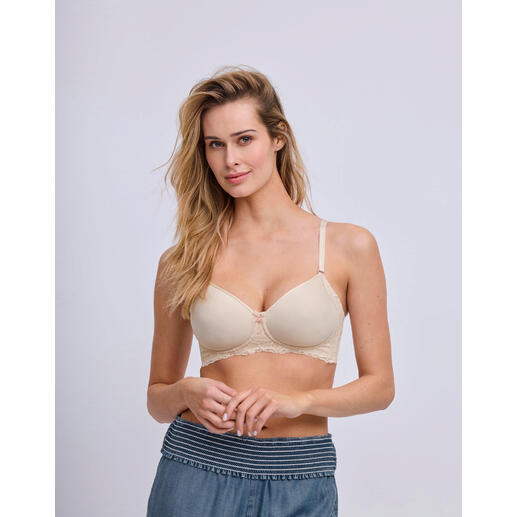Crème Femme portant un soutien-gorge en dentelle beige Royal Lounge Everyday